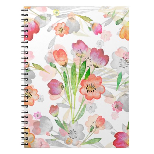 Carnet abstraction motif sans couture composition florale (Devant)
