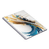Carnet Abstrait à spirale bleue et or - Dynamic De (Côté Droit)