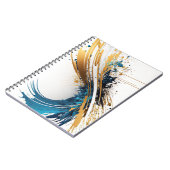 Carnet Abstrait à spirale bleue et or - Dynamic De (Côté gauche)