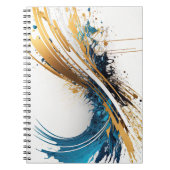 Carnet Abstrait à spirale bleue et or - Dynamic De (Devant)