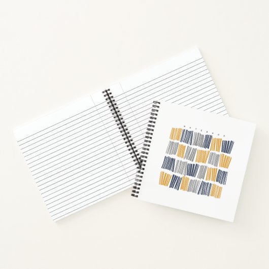 Carnet Abstrait à spirale orange et gris (Intérieur)