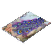 Carnet Abstrait AI Art Purple Peacock plumes queue (Côté gauche)