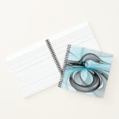 Carnet Abstrait Art Fractal Moderne Gris Anthracite Bleu (Intérieur)
