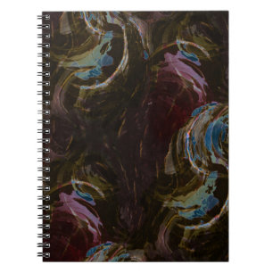 Carnet Abstrait atomique noir rétro