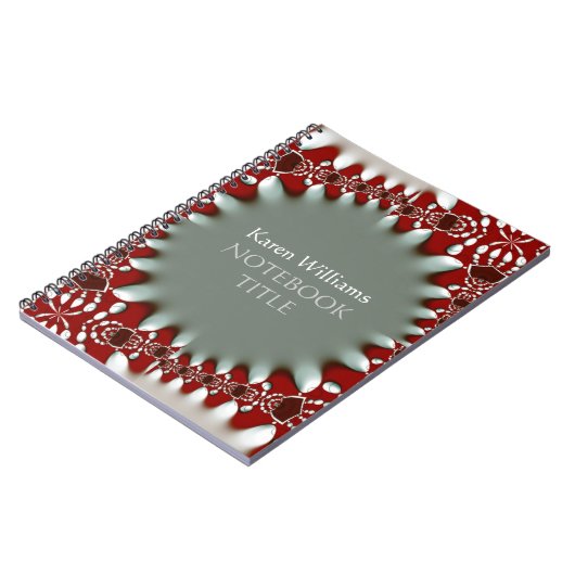 Carnet Abstrait Batik d'argent rouge (Côté gauche)