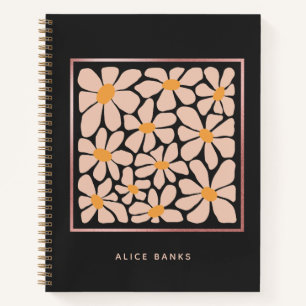Carnet Abstrait Beige Super marguerite & Rose Gold Frame