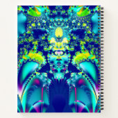 Carnet Abstrait bleu cyan vert fractal (Dos)