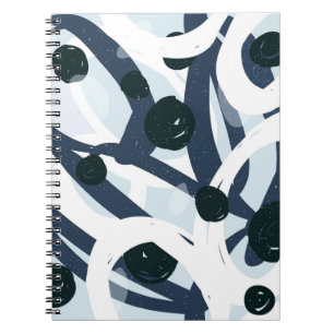 Carnet Abstrait bleu et marine brushstrokies peinture ill