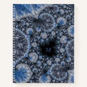 Carnet Abstrait bleu et noir complexe fractal (Devant)