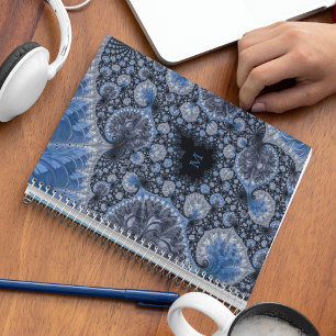Carnet Abstrait bleu et noir complexe fractal