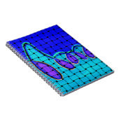 Carnet Abstrait bleu français avec texture tissée (Côté Droit)