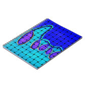 Carnet Abstrait bleu français avec texture tissée (Côté gauche)