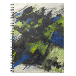 Carnet Abstrait bleu noir vert dynamique