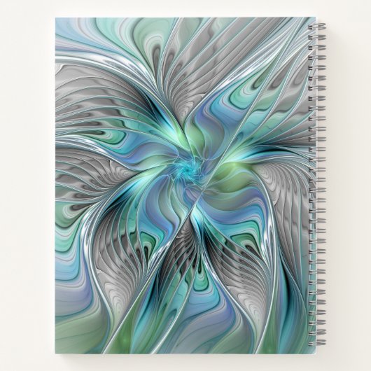 Carnet Abstrait Bleu Vert Papillon Imaginaire Nom fractal (Dos)