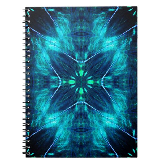Carnet Abstrait Bloom Aqua et Blue Fractal Design (Devant)