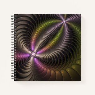 Carnet Abstrait brillant Trippy coloré 3D Fractal Art