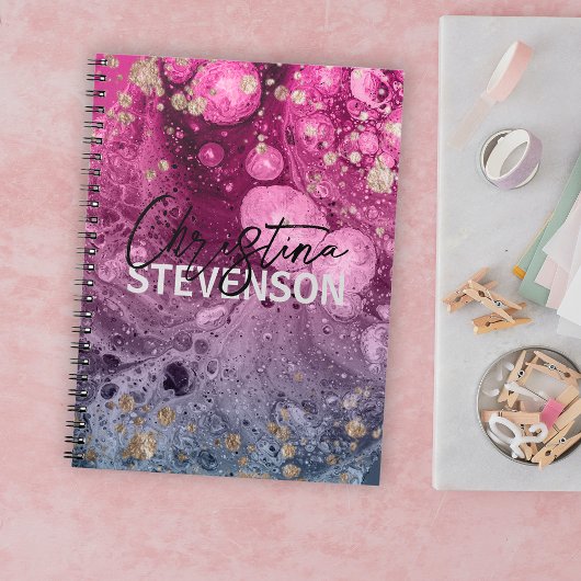 Carnet Abstrait Chic Luxury Glam Marble Pour Paint