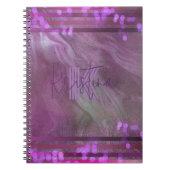 Carnet Abstrait Chic Purple Pink Glittery Nom et initiale (Devant)