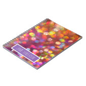 Carnet Abstrait Colorful Bokeh Ajouter votre nom (Côté gauche)