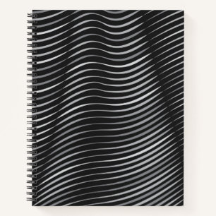 Carnet Abstrait contemporain noir et argent