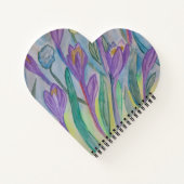 Carnet Abstrait de coeur de crocus de printemps (Dos)