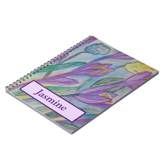 Carnet Abstrait de la spirale de Crocus de printem (Côté gauche)