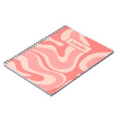 Carnet Abstrait de liquide rétro-moderne rose vif (Côté gauche)