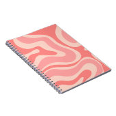 Carnet Abstrait de liquide rétro-moderne rose vif (Côté Droit)