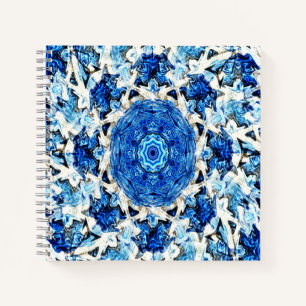 Carnet Abstrait de mandala noir blanc bleu........