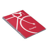 Carnet abstrait de vélo de rouge et de blanc (Côté Droit)