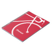 Carnet abstrait de vélo de rouge et de blanc (Côté gauche)