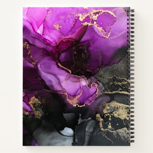 Carnet Abstrait d'or noir violet superbe (Dos)