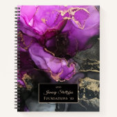 Carnet Abstrait d'or noir violet superbe (Devant)