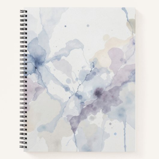 Carnet Abstrait éclaboussure d'encre fluide bleu et viole (Devant)
