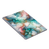Carnet Abstrait en rose, sarcelle, bleu et or (Côté Droit)