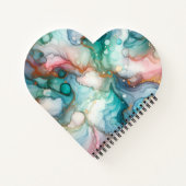 Carnet Abstrait en rose, sarcelle, bleu et or (Dos)