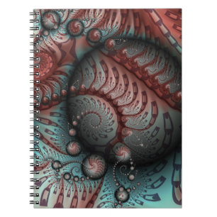 Carnet Abstrait Fantaisie Vive Art Fractal Brun Bleu
