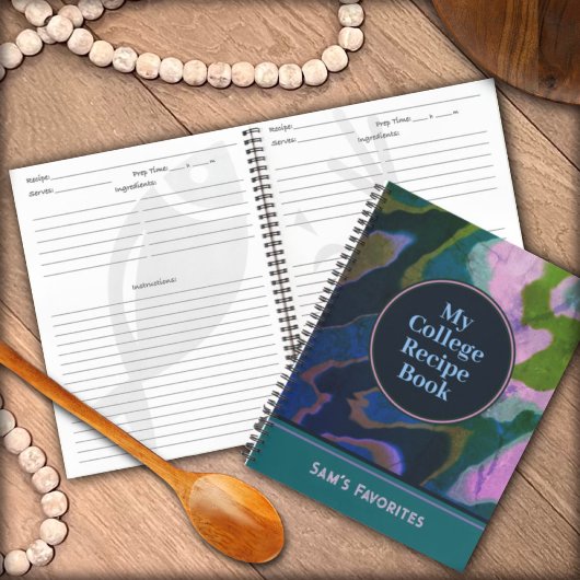 Carnet Abstrait Favorite College Modern Green Recette