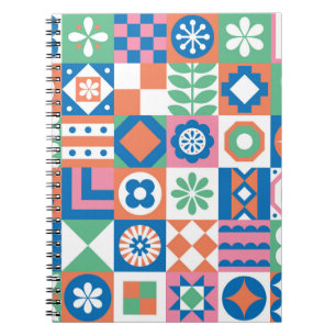 Carnet Abstrait Floral Scandinavian Folk Motif
