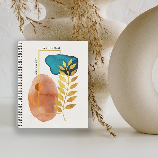 Carnet Abstrait Géométrique Moderne Minimaliste de Milieu