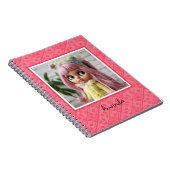 Carnet abstrait géométrique tendance années soixante rose (Côté Droit)