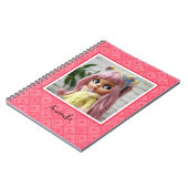 Carnet abstrait géométrique tendance années soixante rose (Côté gauche)