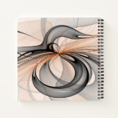 Carnet Abstrait Gris Sienne Anthracite Art Fractal Modern (Dos)