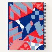 Carnet abstrait imprimé blanc et bleu no 1 (Dos)