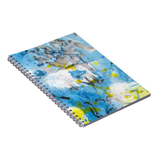 Carnet Abstrait jaune bleu vert Modèle moderne tendance (Côté Droit)