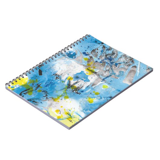 Carnet Abstrait jaune bleu vert Modèle moderne tendance (Côté gauche)