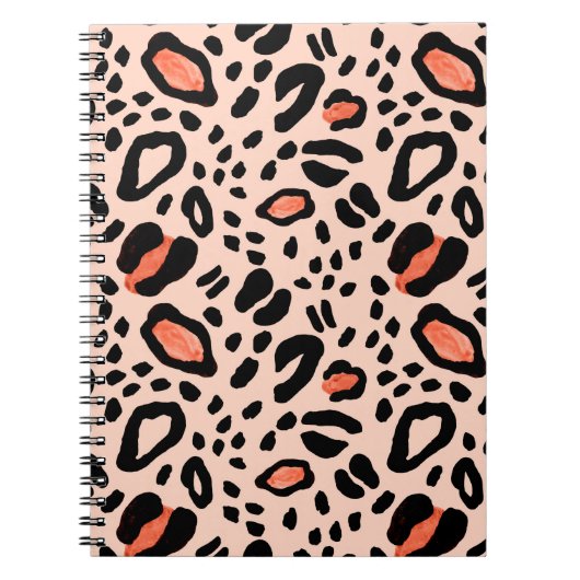 Carnet Abstrait léopard aquarelle. motif poster de animal (Devant)