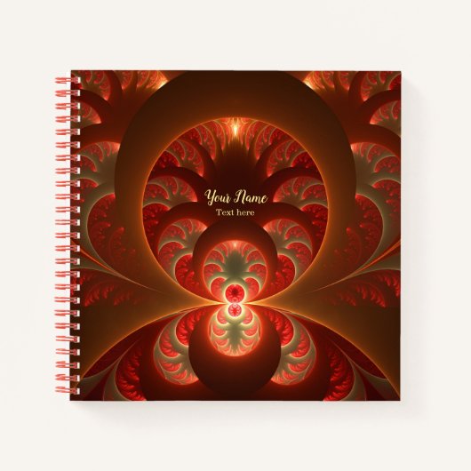 Carnet Abstrait lumineux rouge orange moderne rouge fract (Devant)