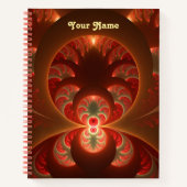 Carnet Abstrait lumineux rouge orange moderne rouge fract (Devant)