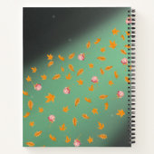 Carnet Abstrait lune feuilles d'automne roses (Dos)